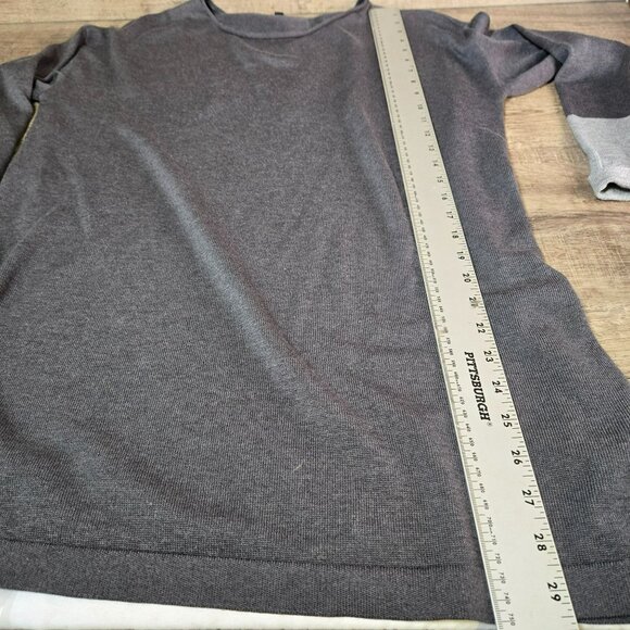 Eileen Fisher XS Gray Tunic Sweater w Matching Scarf Colorblock Sleeves Tencel - Picture 8 of 15